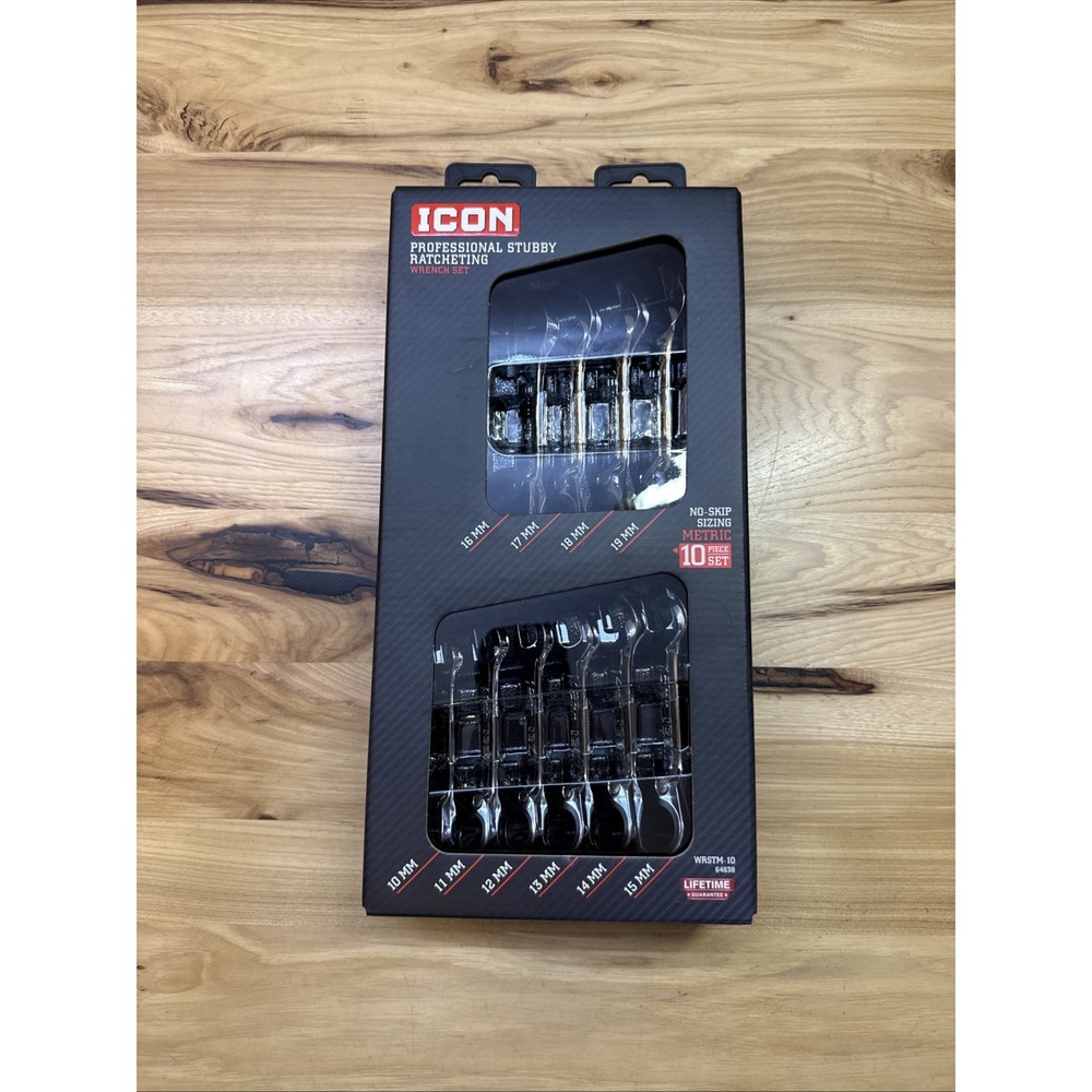 *NEW* Icon Stubby Metric Ratcheting Wrench Set, 10-Piece 64838 WRSTM-10